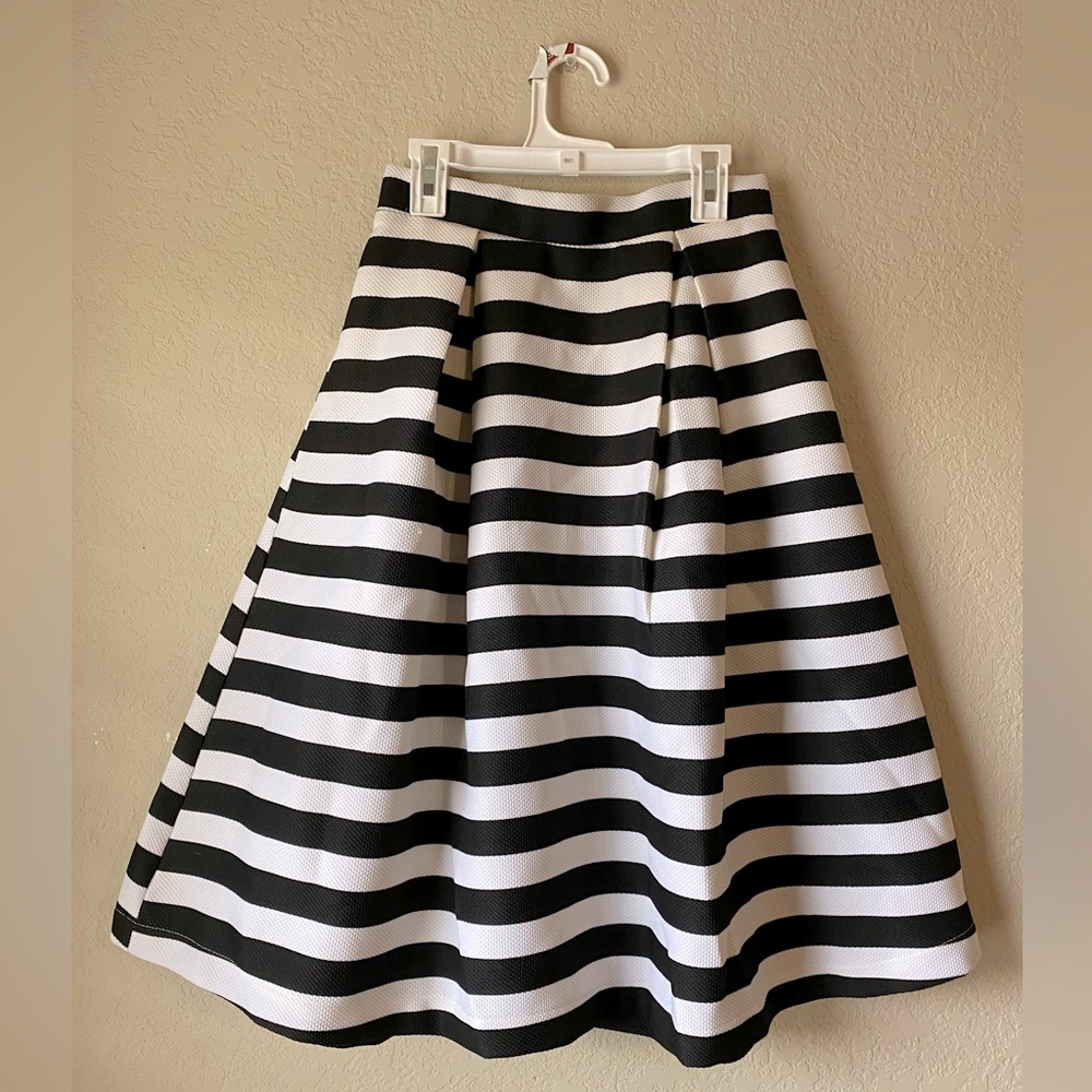 Black and white striped skirt